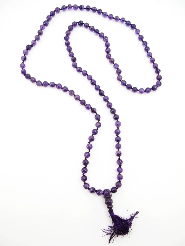 Knotted Amethyst Mala