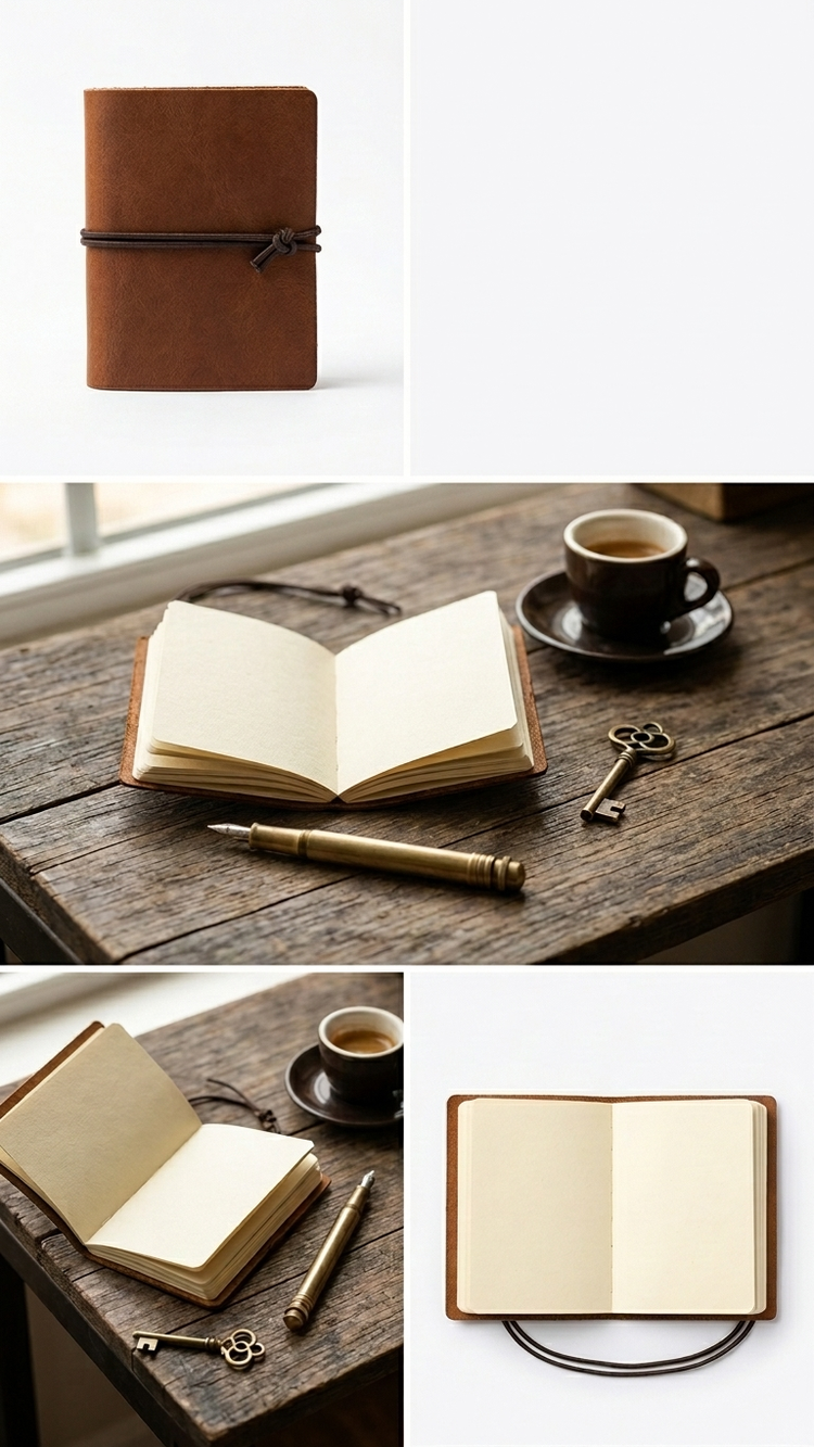 Handmade Leather Pocket-Friendly Miniature Diary: Dark Brown