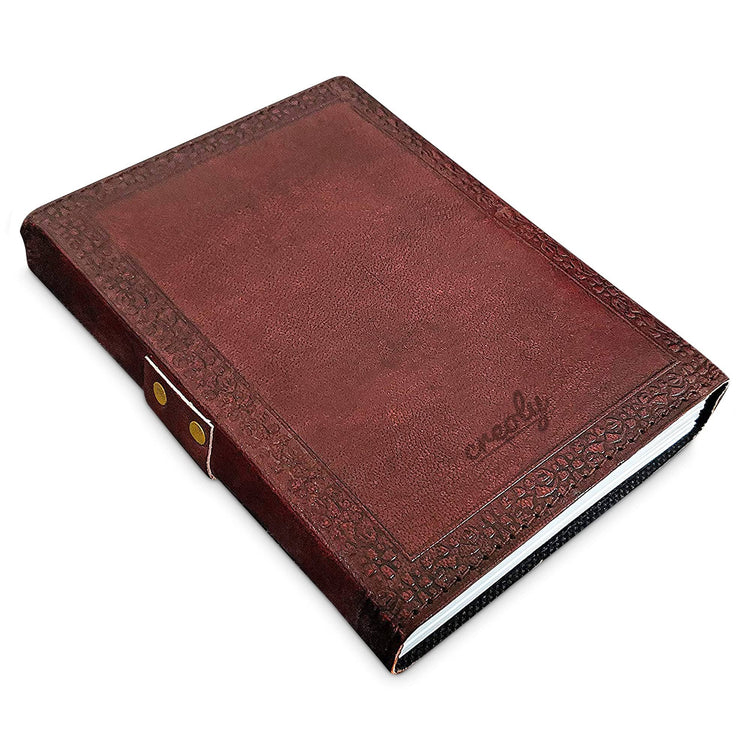 Handmade Embossed Stone Leather Diary 9x6 Inch