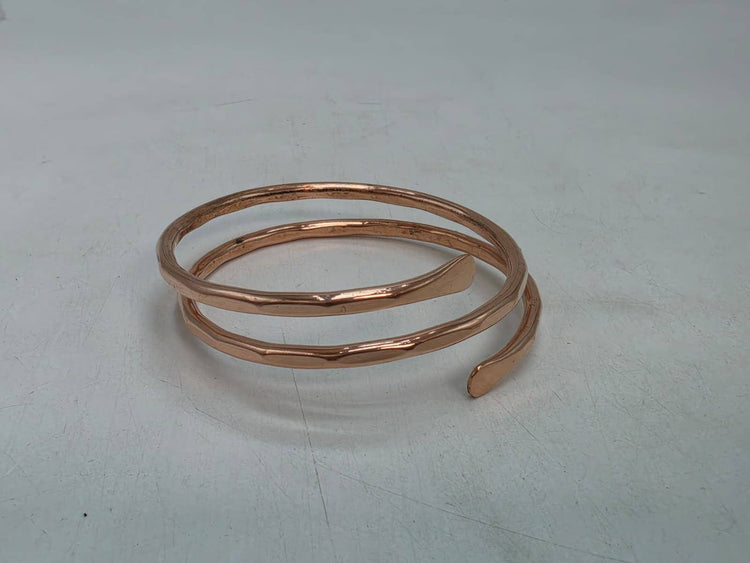 Faceted Treasure Jewelry pure copper bangle bracelet with a spiral wrap design