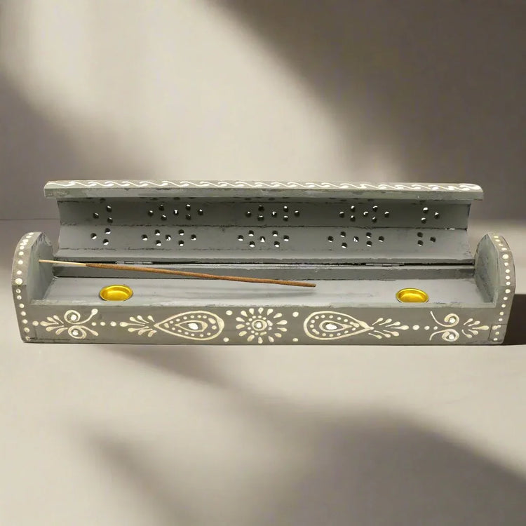 Hand Painted Wooden Incense Box