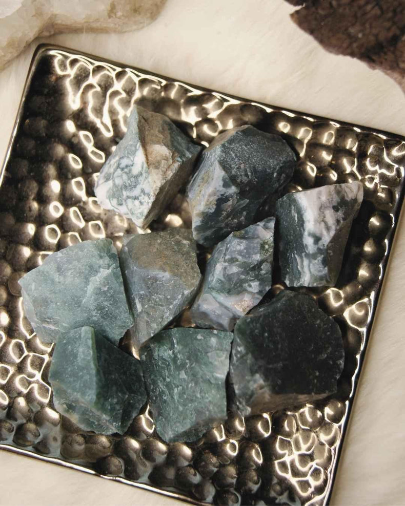 Green Moss Agate Raw