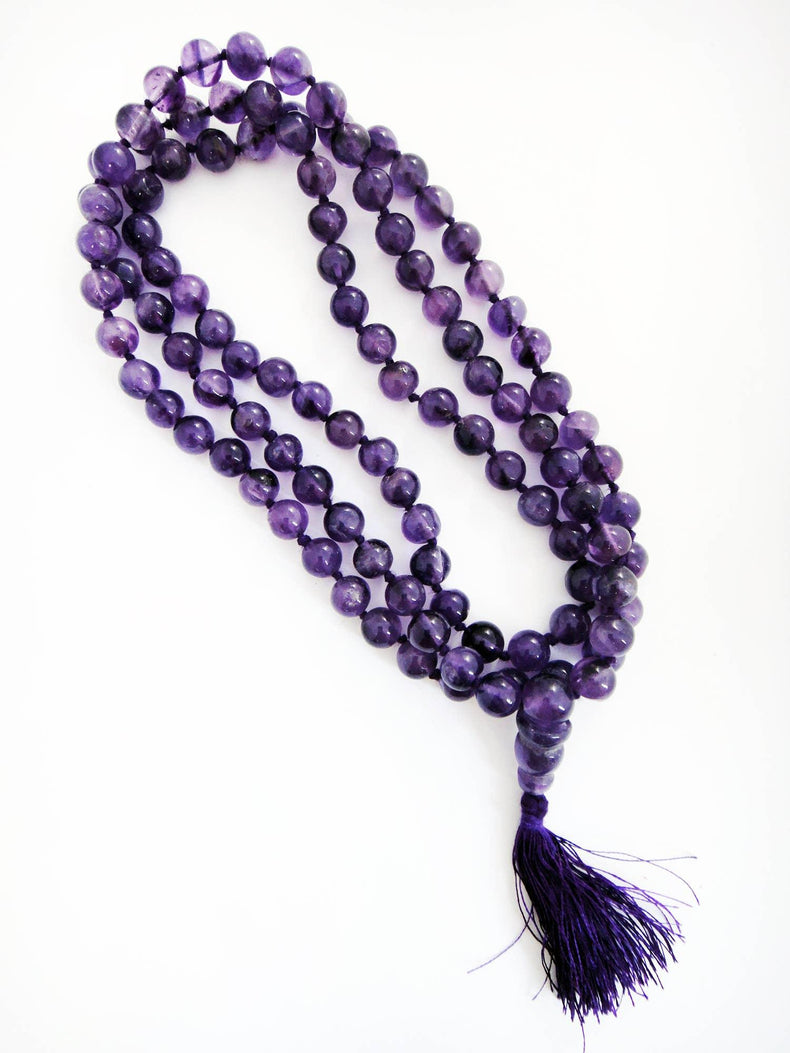 Knotted Amethyst Mala