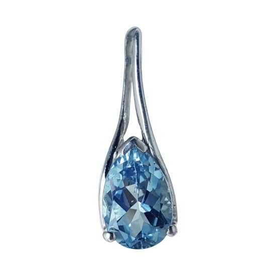 Faceted blue topaz pendant in silver setting, ideal for spiritual jewelry and crystal healing practices