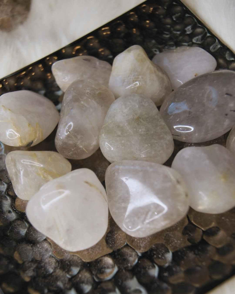 Rutilated Quartz Tumbled Stone | Clarity & Manifestation
