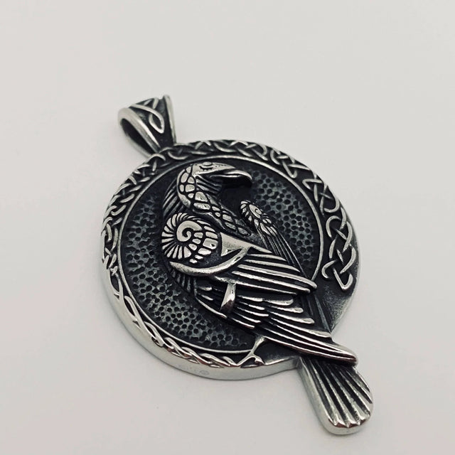 Viking Celtic Knot Crow Stainless Steel Pendant - MJ/MNP: Single pendant