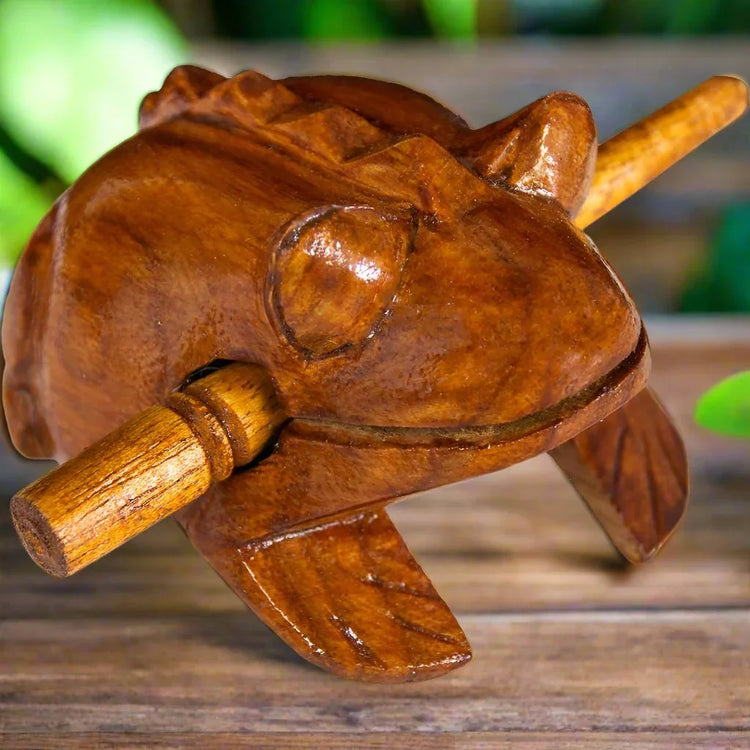 Wood Guiro Rasp - Frog