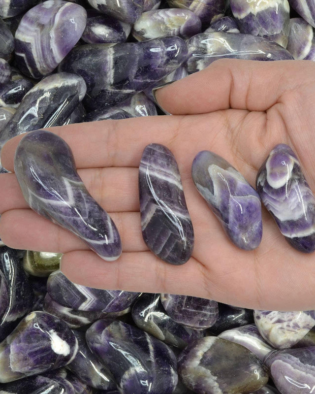 Amethyst Chevron Tumbled | Intuition + Balance