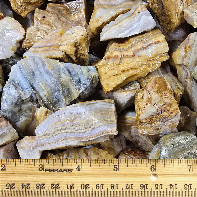 Yellow Crazy Lace Agate Raw Stone