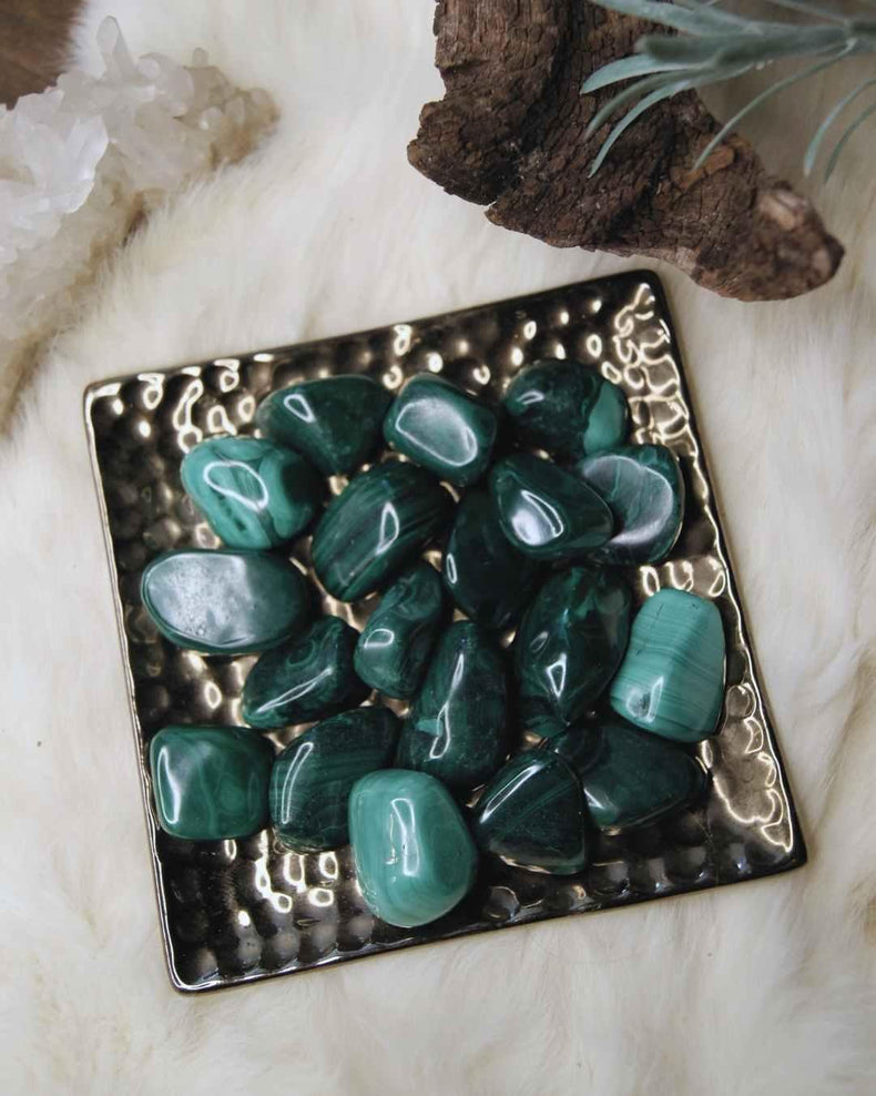 Malachite Tumbled | Transformation + Protection