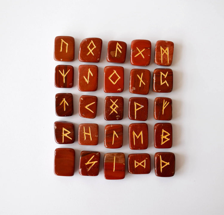 Rune Set - Red Jasper