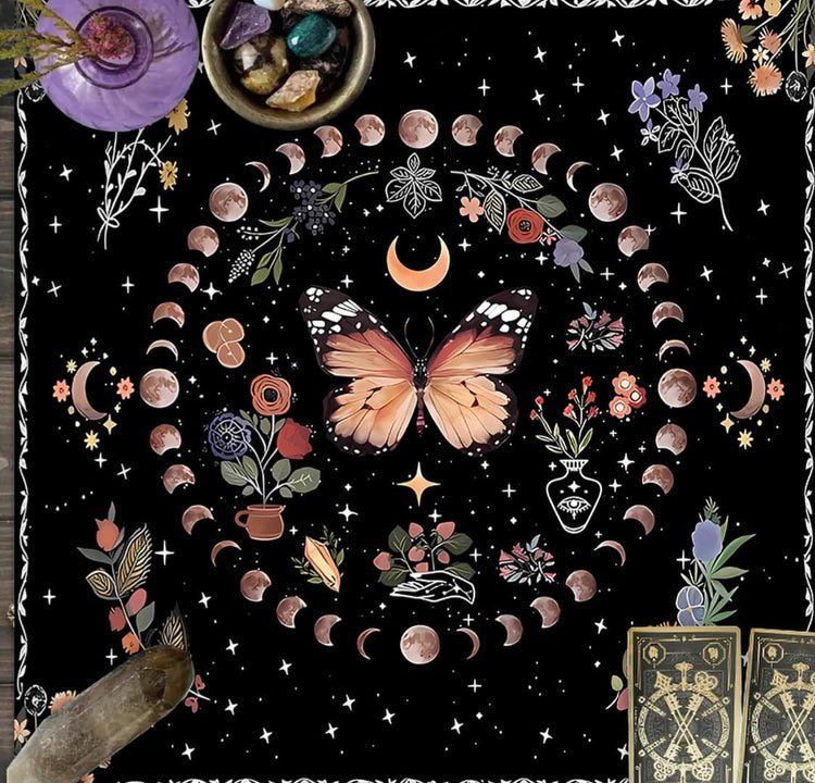 Altar Cloths Moon & Butterfly available at Wild Raven’s Nest in Terrell, TX