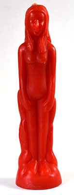 Red Female Figure Candle 8"