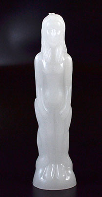 White Female Figure Candle 8"
