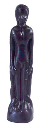 Dark obsidian figurine statue for spiritual healing and meditation, ideal for metaphysical spaces