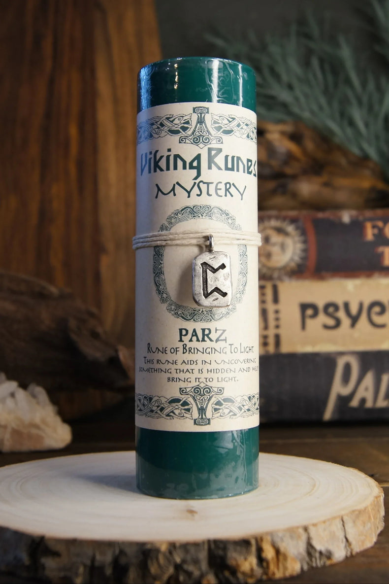 Viking Rune Pewter Pendant Candle: PARZ