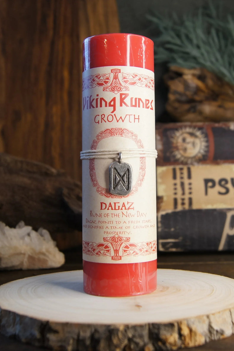 Viking Rune Pewter Pendant Candle: DAGAZ