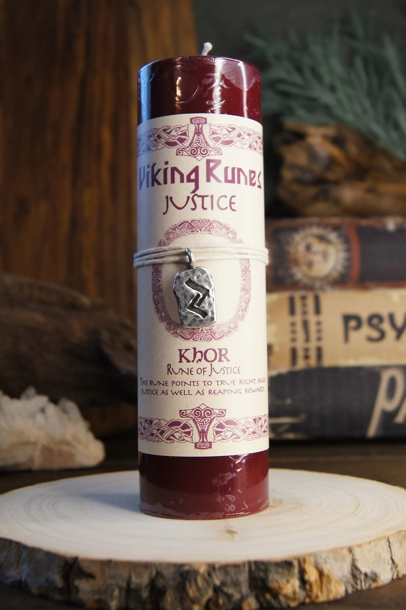 Viking Rune Pewter Pendant Candle: KHOR