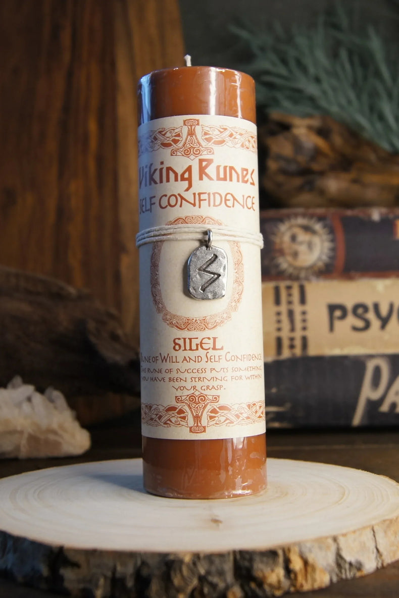 Viking Rune Pewter Pendant Candle: SIGEL