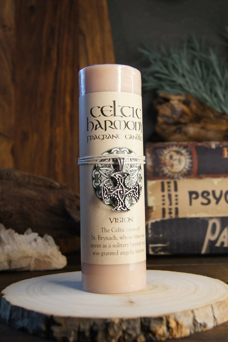 Celtic Harmonies Pewter Pendant Candle: VISION