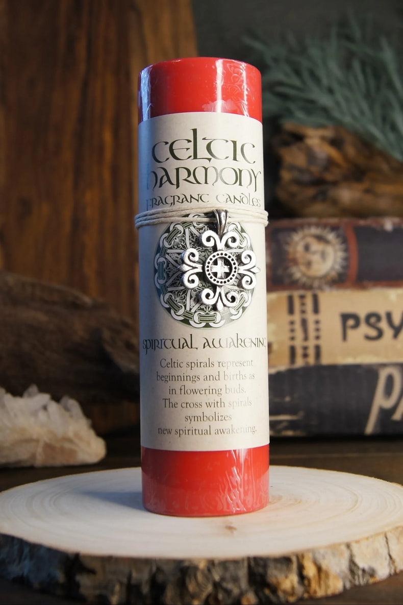 Celtic Harmonies Pewter Pendant Candle: SPIRITUAL AWAKENING