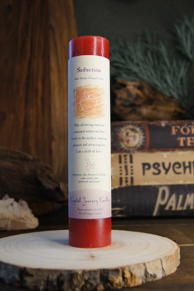 Reiki Herbal Pillar Candle - Seduction