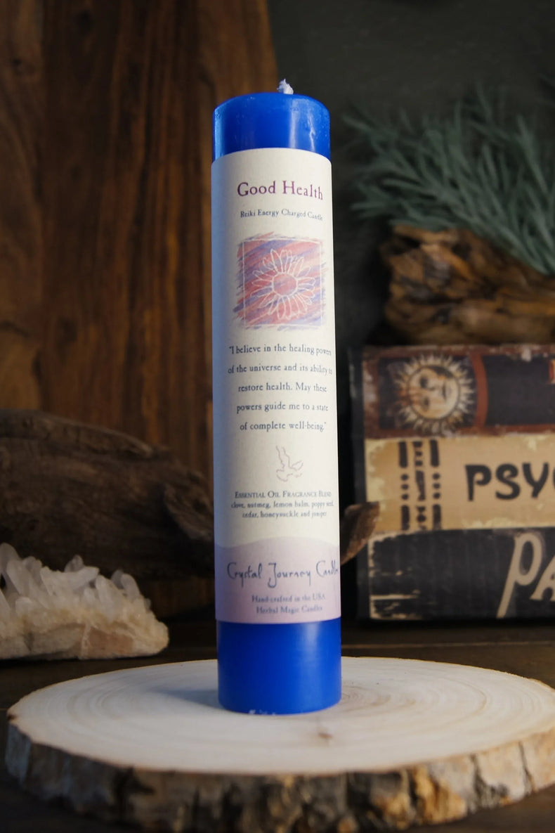 Reiki Herbal Pillar Candle Good Health