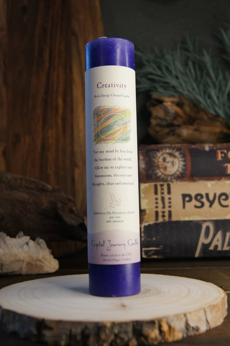 Reiki Herbal Pillar Candle - Creativity