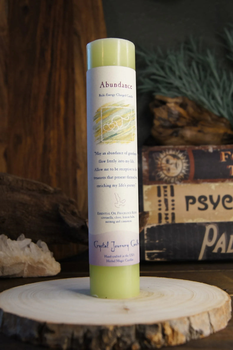 Reiki Herbal Pillar Candle - Abundance