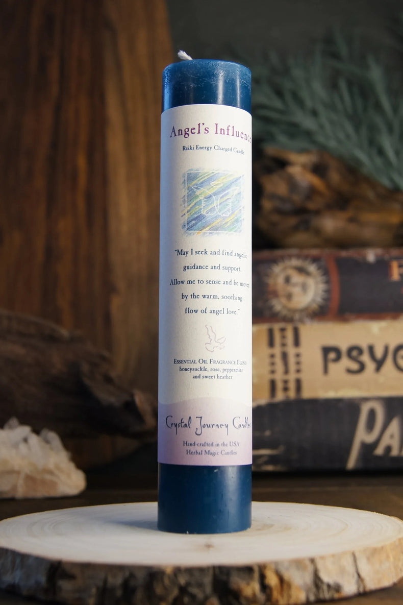 Reiki Herbal Pillar Candle - Angels Influence