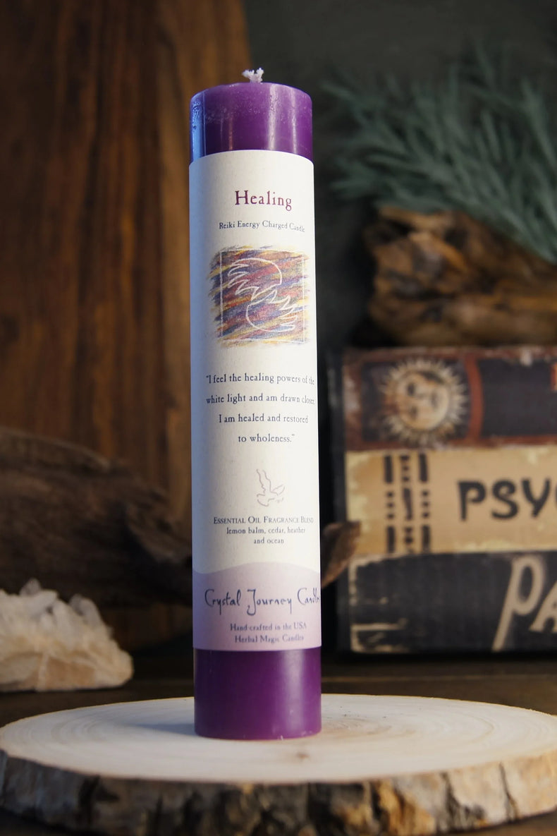 Reiki Herbal Pillar Candle - Healing