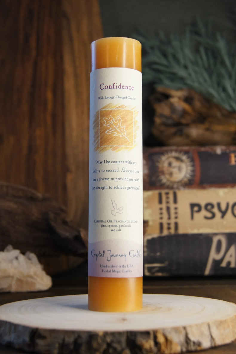 Reiki Herbal Pillar Candle - Confidence