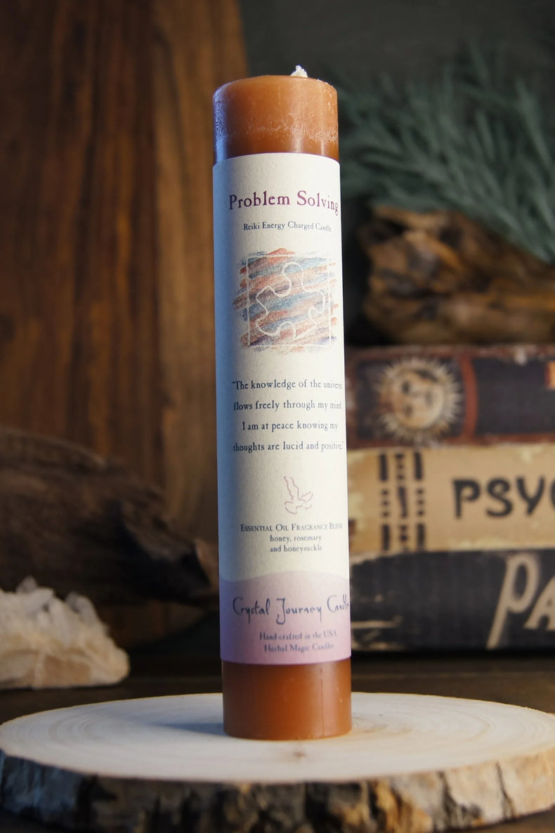 Reiki Herbal Pillar Candle - Problem Solving