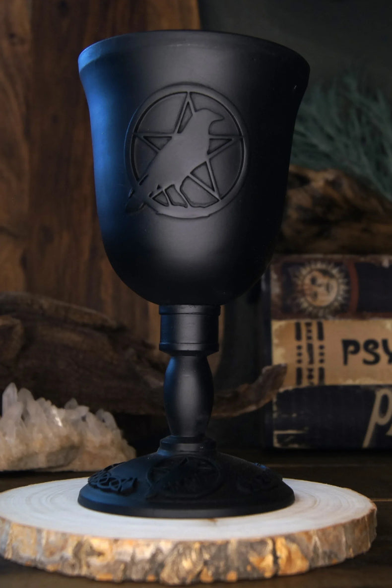 Cast Iron Goblet - Pentacle w/ Raven