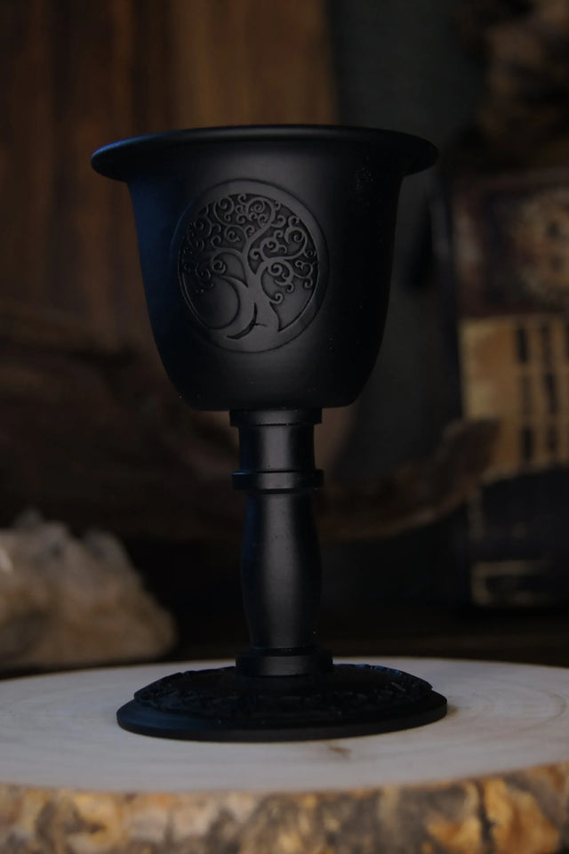 Metal Chalice Mini Candle Holder - Tree of Life