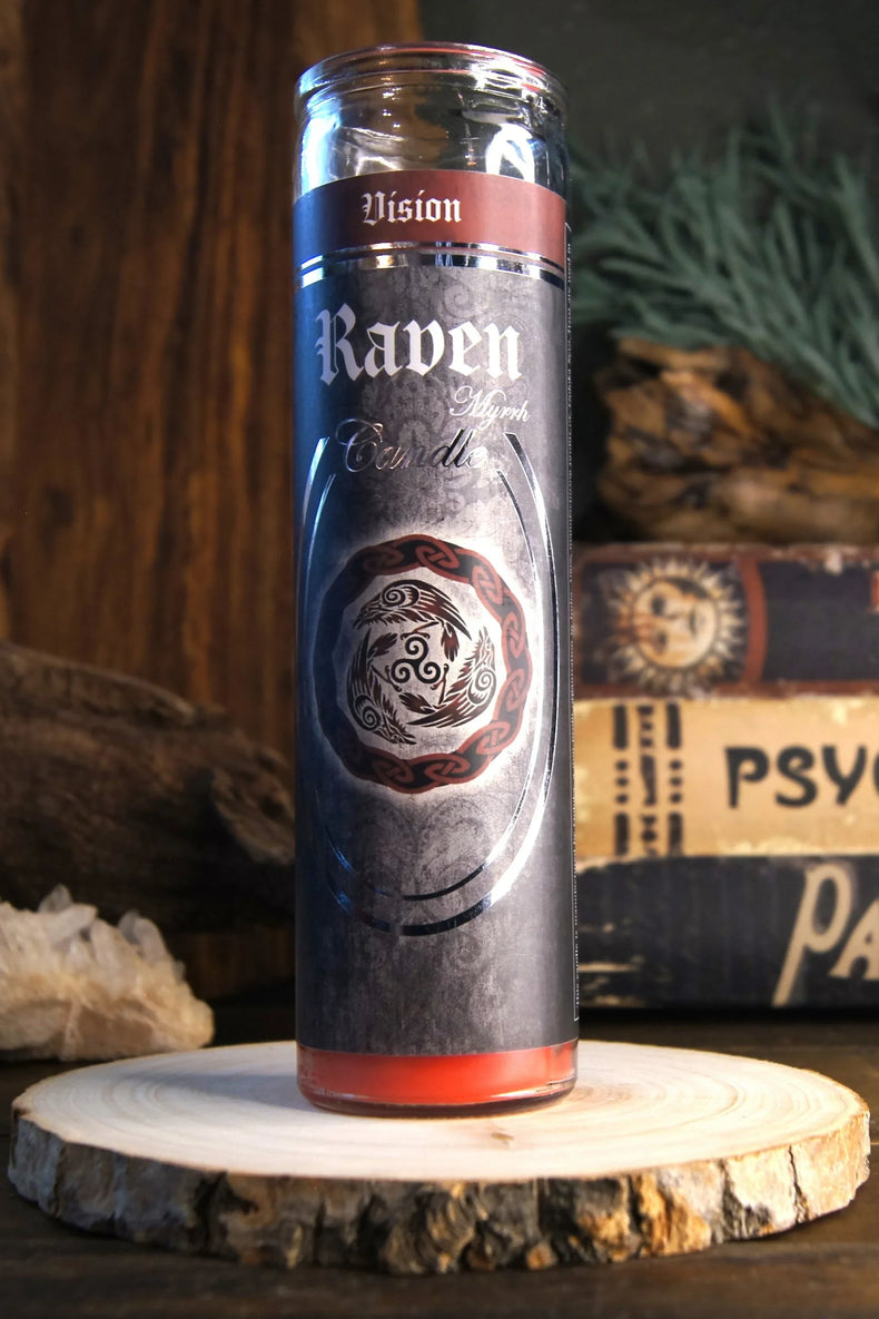 7 Day Glass Ritual Candle - Raven - Myrrh