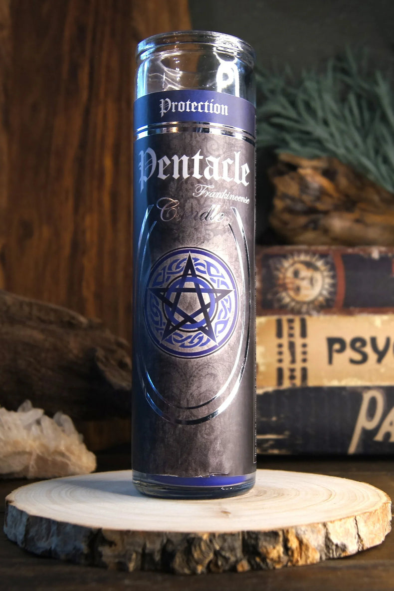 7 Day Glass Ritual Candle - Pentacle - Frankincense