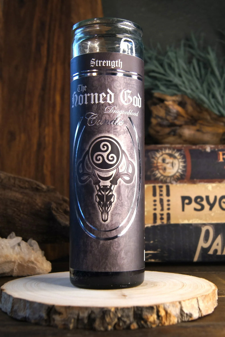 7 Day Glass Ritual Candle - the Horned God - Dragonblood