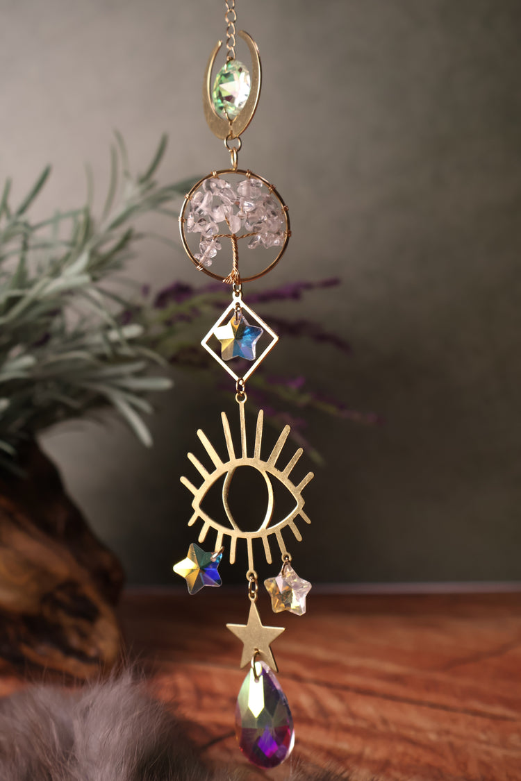 Sun Catcher | Tree of Life, Eye, & Moon