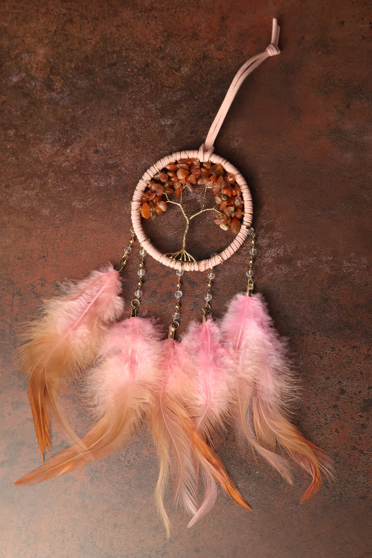 Sun Catcher | Tree of Life Crystal with Feathers