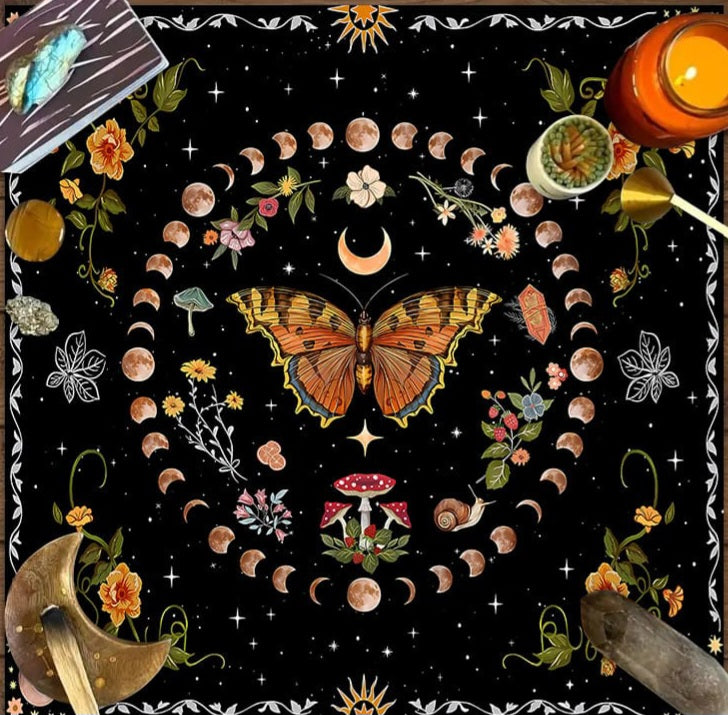 Moon and Butterfly Altar Cloth available at Wild Raven’s Nest in Terrell, TX