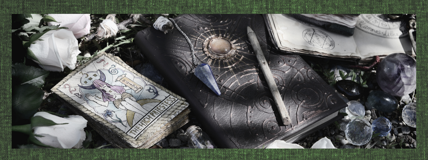 Divination tools, pendulums, runes, tarot, oracle, and crystals available at Wild Raven’s Nest in Texas
