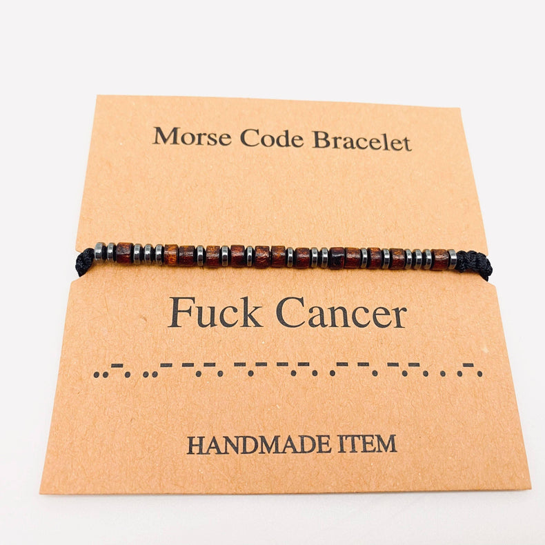 Morse Code Bracelet: Fuck Cancer