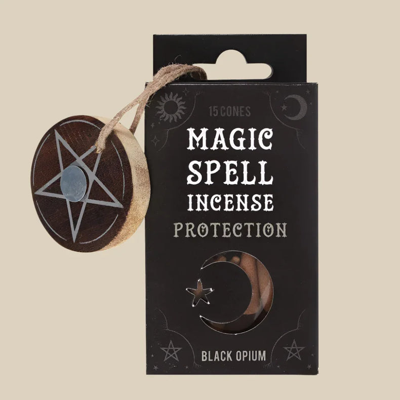 Magic Spell "Protection" Black Opium Incense Cones