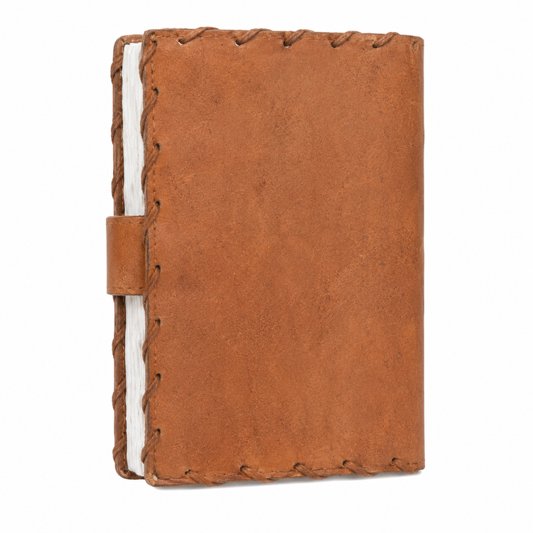MINI Handmade Leather Journal Tan Brown Hocus Pocus 5x3 INCH