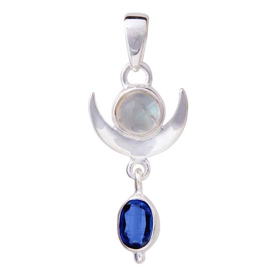Aphrodite's Passion Pendant: Moonstone Blue Kyanite