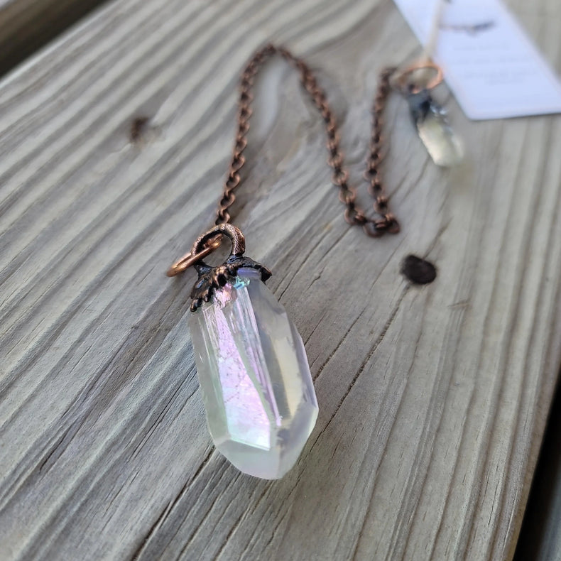 Angel Aura and Clear Quartz Pendulum - Wild Raven