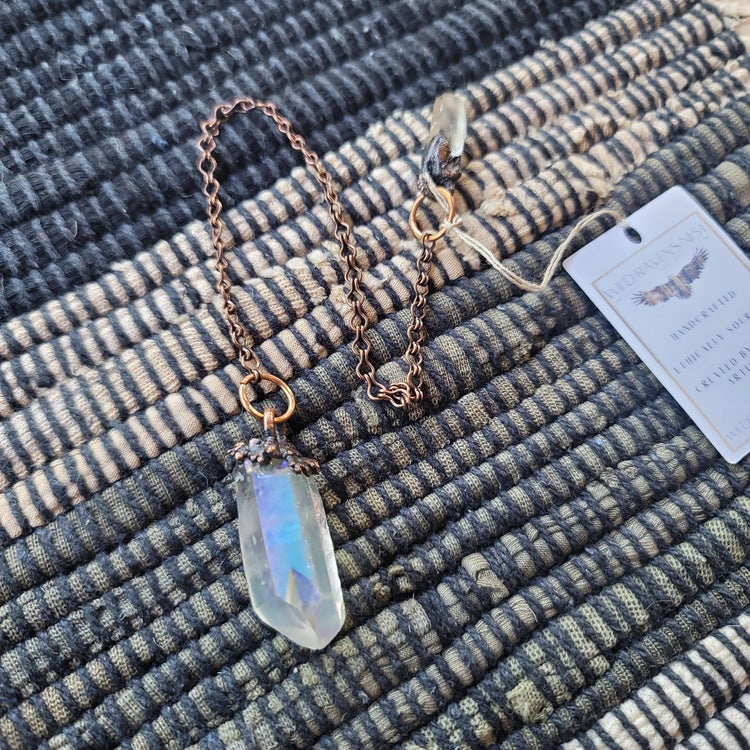 Angel Aura and Clear Quartz Pendulum - Wild Raven