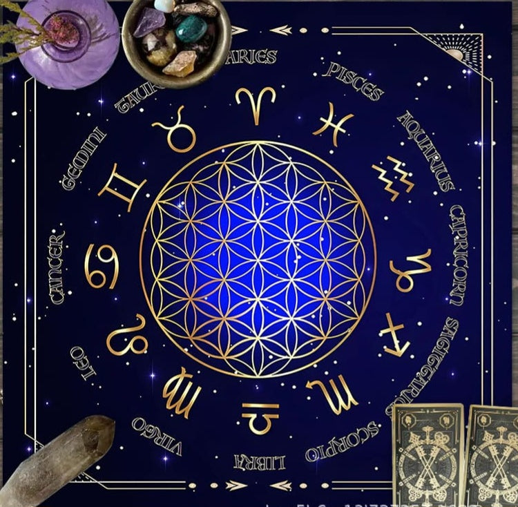 astrology mandala altar cloth available at Wild Raven’s Nest in Terrell, TX
