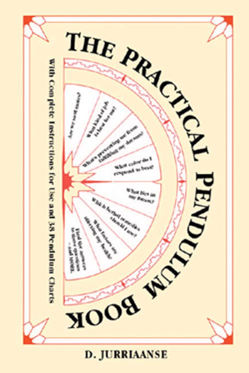 The Practical Pendulum Book by D. Jurriaanse with pendulum chart on cream and orange cover.